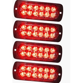 LINLIN 4 Pack 12LED Emergenty Warning Lights,LED Safety Emergency Flashing Lights 12-24V Amber Strobe Hazard Warning Light Waterproof