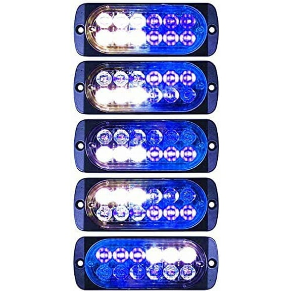 LINLIN 4 Pack 12LED Emergenty Warning Lights,LED Safety Emergency Flashing Lights 12-24V Amber Strobe Hazard Warning Light Waterproof