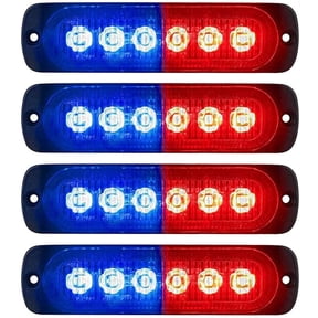 LINLIN 4 Pack 6LED Emergenty Warning Lights,LED Safety Emergency Flashing Lights 12-24V Amber Strobe Hazard Warning Light Waterproof