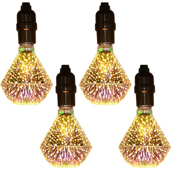 LINLIN 4 Pack Firework Light Bulb, E27 AC 85-220V 4W LED Light Bulbs Edison Classic Firework Bulb for Christmas, Birthday, Party, Wedding
