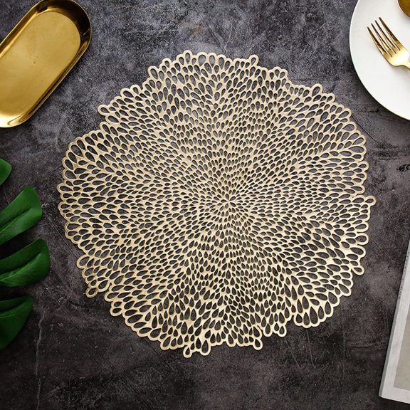 LINLIN 4 PackLeaf Shaped Placemats PVC Placemats Hollow Dining Table Place Mats Heat Resistant Non-slip Dining Placemats Table Mats