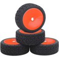 thumbnail image 1 of LINLIN 4PCS RC 1:10 Rally Car 68mm Rubber Tires Hard Dish Wheel Rims Hex 12mm Compatible with 1/10 RC On Road Flat Run Car Tamiya CC01 Axial Scx10 Traxxas HPI Tyres Parts, 1 of 6