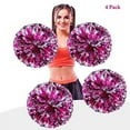 thumbnail image 1 of LINLIN 4Pcs Metallic Foil Cheerleading Pom Poms, Premium Cheerleader Pompoms Kit, Cheering Hand Flowers for Sports Cheers Ball Game Dance Fancy Dress Night Party - 6 Inches, 1 of 7