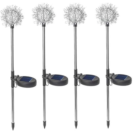 LINLIN 4pcs Garden Solar Lights Outdoor,Waterproof Solar Light LED Garden Decor Statues Dandelion Light,Color Changing Landscape Lighting LED Solar Stake Lights Decoration for Yard Lawn Patio
