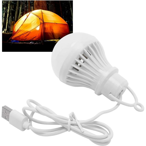 LINLIN 5W USB LED Light Bulb USB Powered Camping Lamp White Light 5V Emergency Bulb Hanging Outdoor for Truck Tent Camping