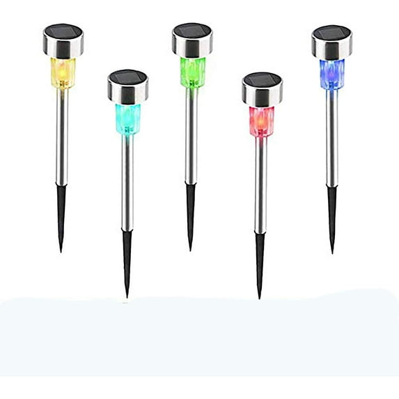 LINLIN 5pcs Solar Garden Lights,Stainless Steel Solar Landscape Lights, Waterproof LED Outdoor Garden Lawn Lights, Landscape Yard Path Lights, Outdoor Security Lighting