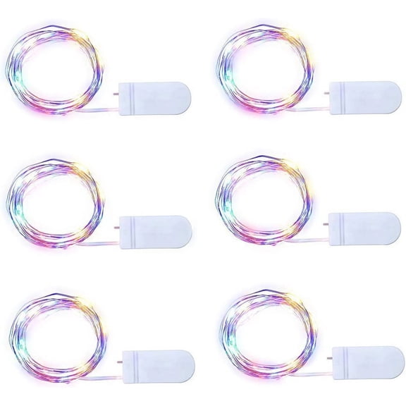 LINLIN 6 Pack Fairy String Lights,2M 20LED Fairy Lights Battery Starry String Lights Copper Wire Firefly Lights LED Moon Lights for DIY Dinner Party Decoration