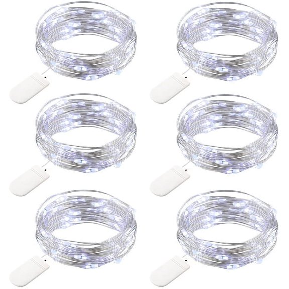 LINLIN 6 Pack Fairy String Lights,2M 20LED Fairy Lights Battery Starry String Lights Copper Wire Firefly Lights LED Moon Lights for DIY Dinner Party Decoration