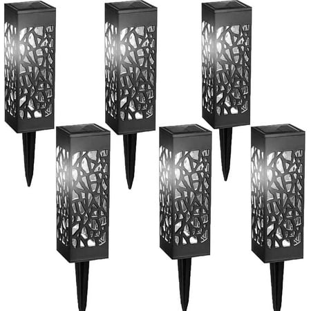 LINLIN 6-Pack Solar Path Lights,Vintage Spotlight Solar Garden Lights Outdoor Waterproof LED Solar Landscape Light Solar Torch Lights for Lawn, Patio, Yard, Walkway,Decoration Lighting