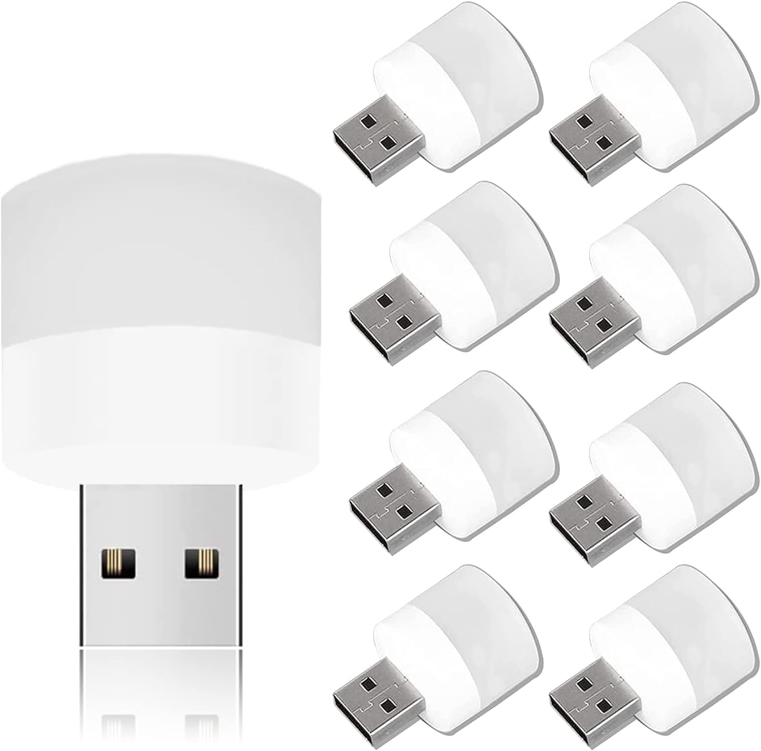LINLIN 9Pcs Mini USB Night Lights Portable Bedside LED Plug in Bulbs Night Lights USB Plug in LED Toilet Bedroom Lights for Baby Sleep Bathroom Car Nursery Kitchen Lamps USB Reading Lights