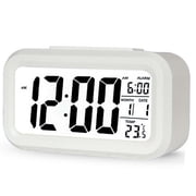 LINLIN Alarm Clock, Electronic Digital Morning Clock with Smart Backlight, Snooze Function,Calendar and Temperature LED Alarm Clock