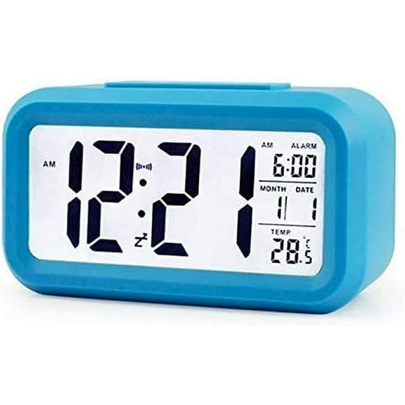 LINLIN Alarm Clock, Electronic Digital Morning Clock with Smart Backlight, Snooze Function,Calendar and Temperature LED Alarm Clock