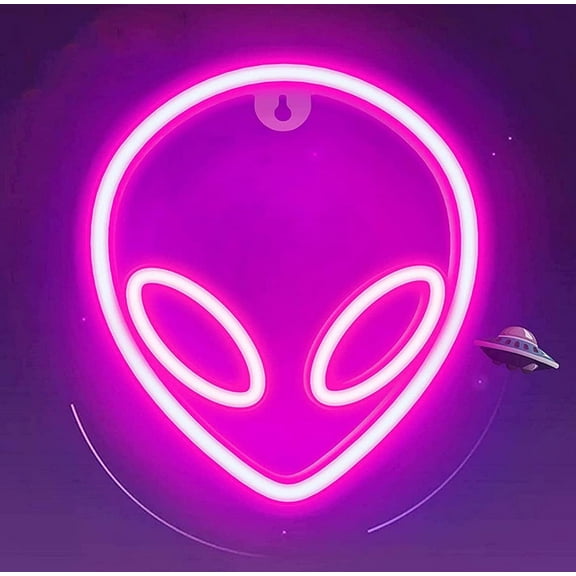 LINLIN Alien Neon Signs, Led Alien Night Lights for Kid's Gift, Birthday Party, Christmas, Game Office Wall Art Decoration Sign Party Supply Gift
