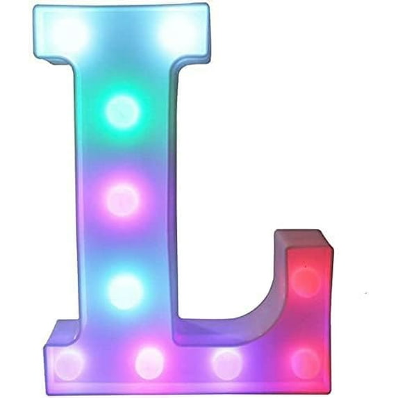 LINLIN Alphabet Letter Lamp, Colorful Light up Letters Led Marquee Letter Lights Battery Powered Light Up Number Sign Night Light for Party Christmas Lamp Home Bar Decoration