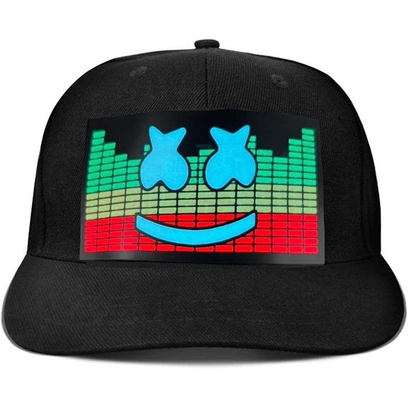 LINLIN Baseball Cap, LED Hat Rave Light Up Sound Activated Baseball Cap for Men and Women