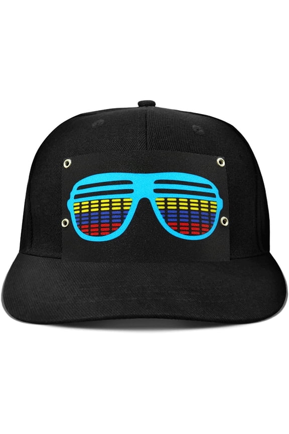 Baseball Cap, LED Hat Rave Light Up Sound Activated Baseball Cap for Men and Women