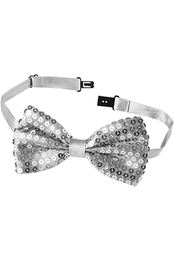 Bow Tie, 2 Pack Sequin Bow Tie Adjustable Neckwear Performance Accessories for Men Women Fancy Costume Party Decor