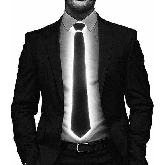 LINLIN Bow Tie and Suspenders Set for Men, LED Tie LED Suspenders Glow Light Up Necktie Neon Led Ties LED Light Up Neck Tie for Party