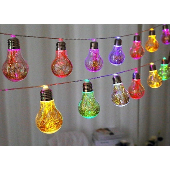 LINLIN Bulb String Lights, 20 LEDs Clear Bulb Lights Battery Operated Hanging Lights,LED Edison Bulb Fairy Lights Patio,Café Bars,Garden Bedroom Wedding Party Indoor Outdoor Decor