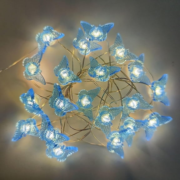 LINLIN Butterfly String Lights 10ft 30 LED Small Butterfly Fairy Firefly Twinkle Fairy Lights with Remote Battery Powered Copper Wire Lights for Bedroom Wedding Party Christmas