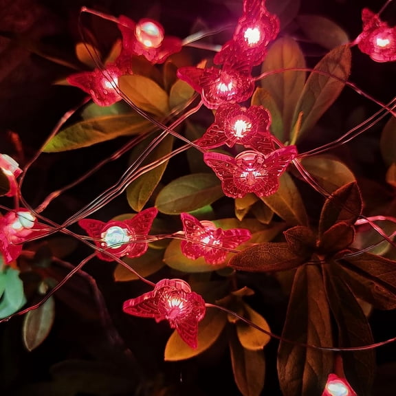 LINLIN Butterfly String Lights 10ft 30 LED Small Butterfly Fairy Firefly Twinkle Fairy Lights with Remote Battery Powered Copper Wire Lights for Bedroom Wedding Party Christmas