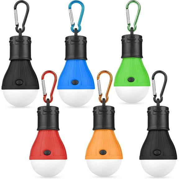 LINLIN Camping Lights, 6PCS LED Tent Lamp, 120 Lumens Camping Light Bulb, Tent Lantern with Clip Hook, Portable Emergency Light for Camping Hunting Hiking Fishing Mountaineering