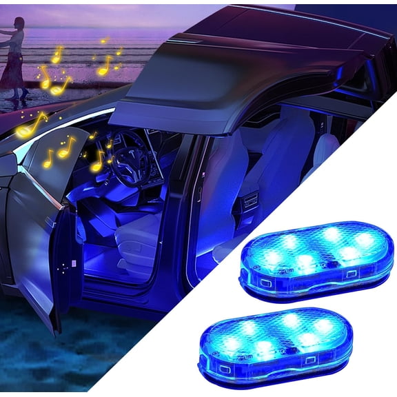 LINLIN Car Led Lights Interior Wireless led Lights for Car, 7 Colors led Lights for Car Interior, Ambient Lighting Car Interior Car Lights Inside Your Car Wireless USB Rechargeable Interior Lights