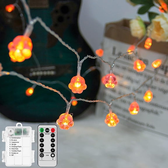 LINLIN Cat String Lights for Room Decor, Cute Cat Claw Animal Paw Fairy Lights Battery Operated with Remote Control Decorative for Home Party, Bedroom, Christmas, Birthday