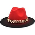 thumbnail image 1 of LINLIN Chain Brim Felt hat Bag Set, Fedora Hat Unisex Wide Brim Jazz Hat Gentleman Hat Panama Hat for Men & Women, 1 of 2