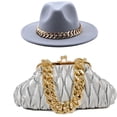 thumbnail image 1 of LINLIN Chain Brim Felt hat Bag Set, Fedora Hat Unisex Wide Brim Jazz Hat Gentleman Hat Panama Hat for Men & Women, 1 of 2