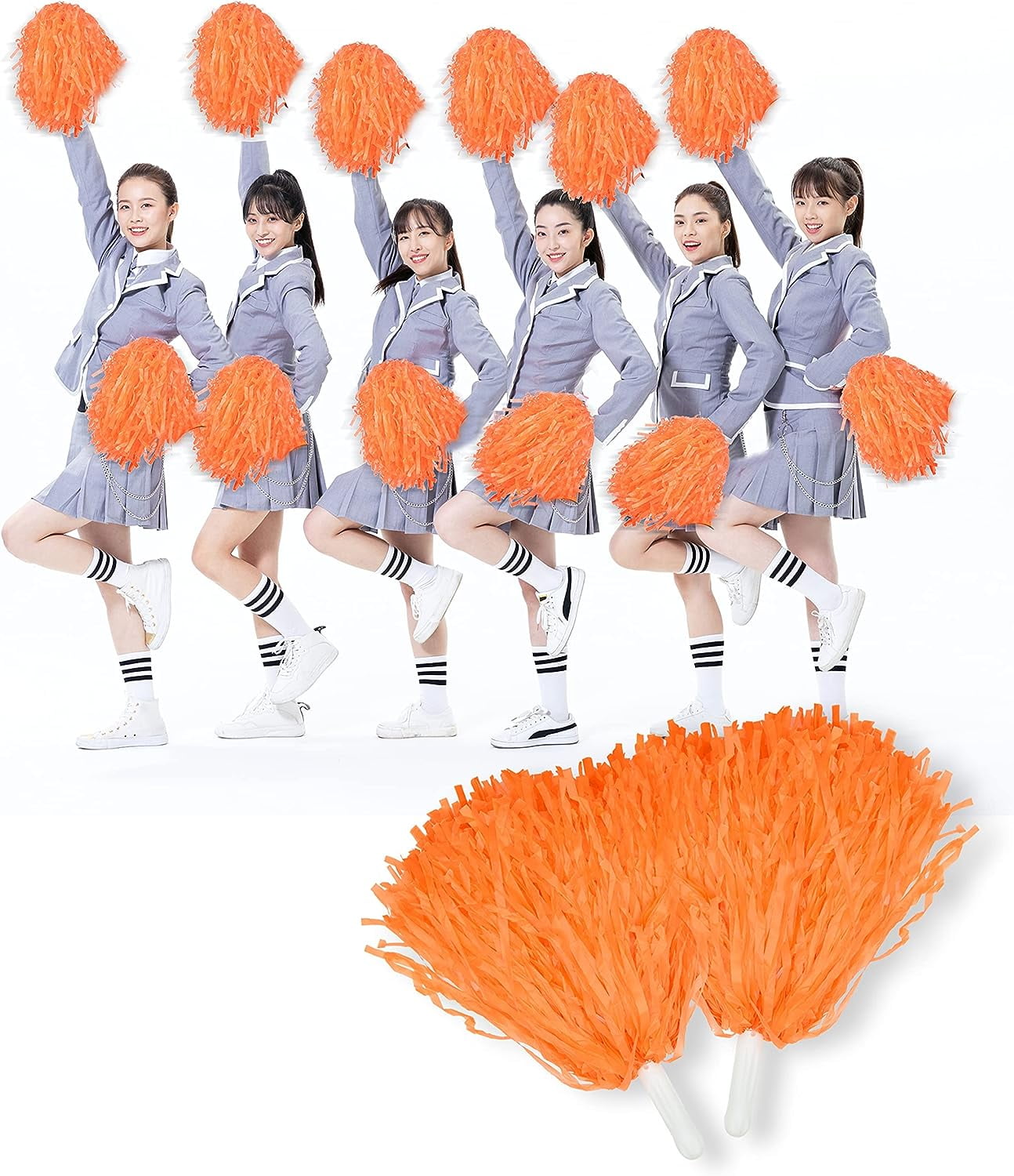 LINLIN Cheerleading Pom Poms for Kids,2 Pair Cheerleader Cheering Squad Pompoms for Boy Girl School Sports,Cheerleader Pom Poms Hand Flowers Cheerleader Pompoms for Sports Party