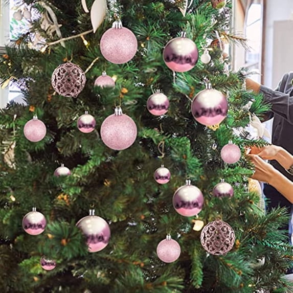 LINLIN Christmas Balls Ornaments Set,100pcs Christmas Baubles Shatterproof Balls Christmas Tree Decoration Ornaments for Xmas Hanging Decorations