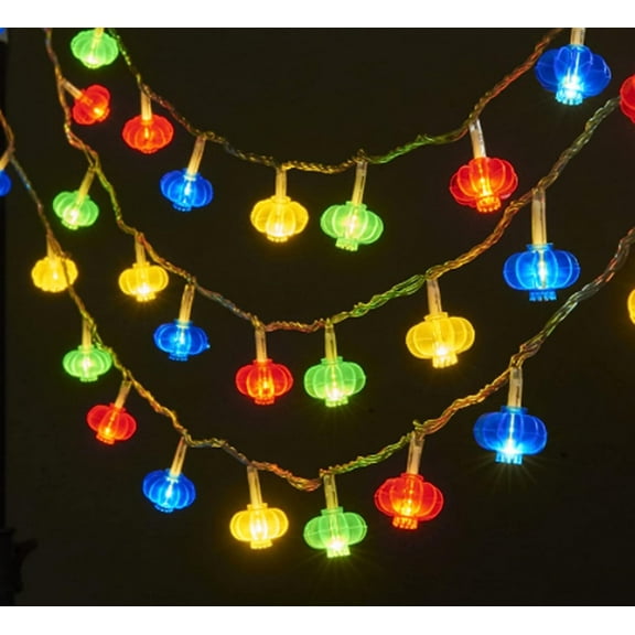 LINLIN Christmas Light String, Red Hanging Lanterns String Lights Battery Operated Chinese New Year String Lights for Spring Festival, Christmas