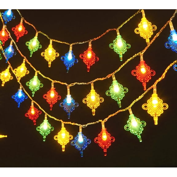 LINLIN Christmas Light String, Red Hanging Lanterns String Lights Battery Operated Chinese New Year String Lights for Spring Festival, Christmas