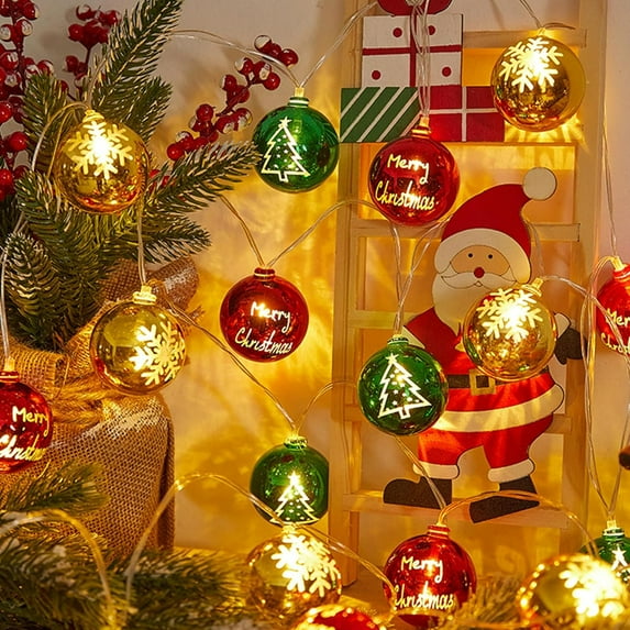 LINLIN Christmas Lights Christmas Decorations Christmas Balls Fairy Lights LED String Lights Outdoor Indoor 8 Modes Remote Control und Timer Waterproof Battery Powered Lights