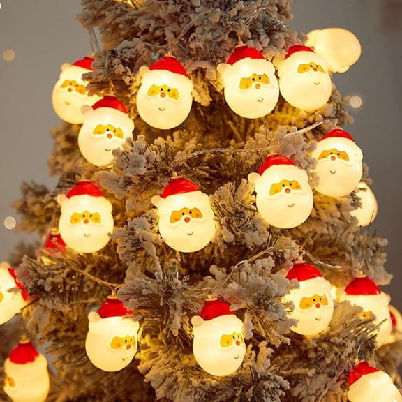 LINLIN Christmas Santa Claus String Lights Indoor,10 Ft 20 LED Christmas Lights String Xmas Tree Lights,Indoor Outdoor Holiday Decorations