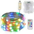 thumbnail image 1 of LINLIN Christmas Tree Decoration Lights, LED Copper Wire String Lights Remote Control RGB Colors USB Fairy String Lights, for Christmas Wedding New Year Party, 1 of 9