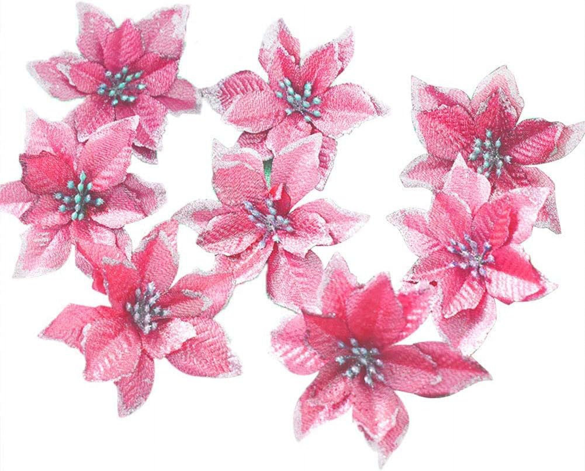 LINLIN Christmas Tree Flower, 12Pcs 13cm Artificial Glitter Poinsettia