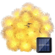 LINLIN Chuzzle Solar String Lights Outdoor,Waterproof 20FT 30LED Dandelion Ball Solar Powered Globe Fairy String Lights for Garden Camping Patio Weeding Party Christmas Decor Warm White