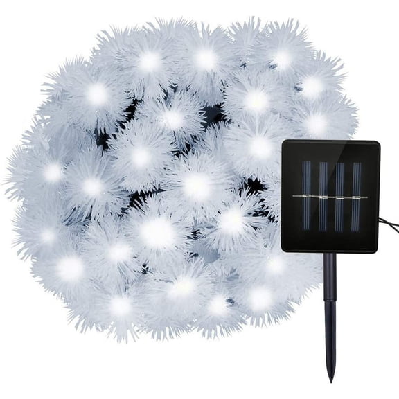 LINLIN Chuzzle Solar String Lights Outdoor,Waterproof 20FT 30LED Dandelion Ball Solar Powered Globe Fairy String Lights for Garden Camping Patio Weeding Party Christmas Decor (Warm White)