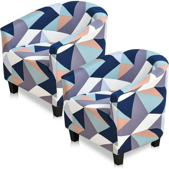 LINLIN Club Chair Slipcover, tub chair covers 2 piece, Universal Spandex Pattern Armchair Sofa Cover Cover Couch Slipcover for Living Room Club Bar Counter