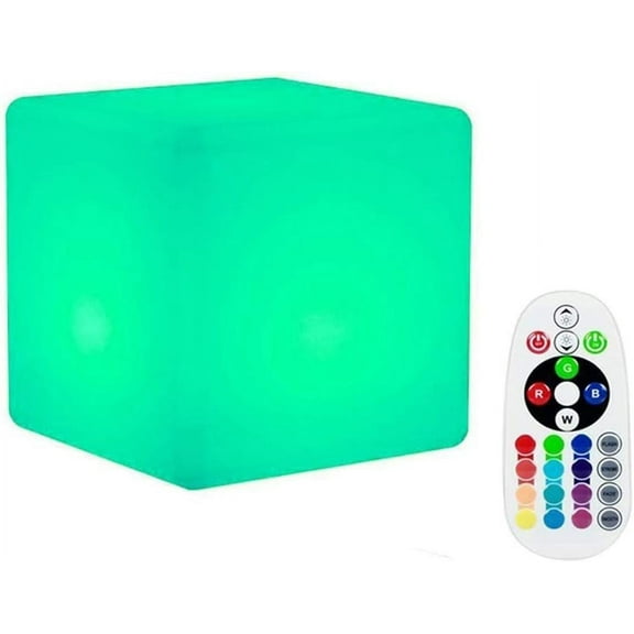 LINLIN Cordless LED Cube Night Light Waterproof Mood Table Light Bedside Lamp with Remote Control for Outdoor/Indoor Home Garden Party Decoration