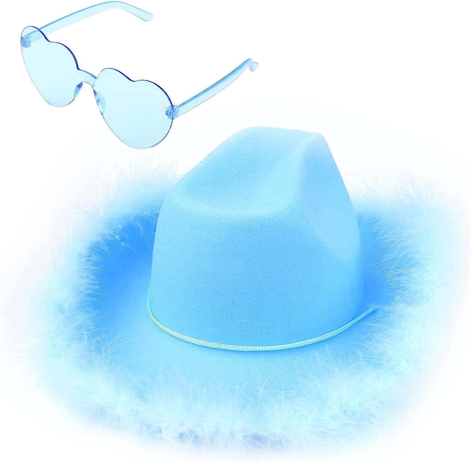 5974 18 Pcs Light Cowboy Hat Space Cowgirl Hat Led Flashing Hat With Heart 81Ha96fScaL.jpg main image 2
