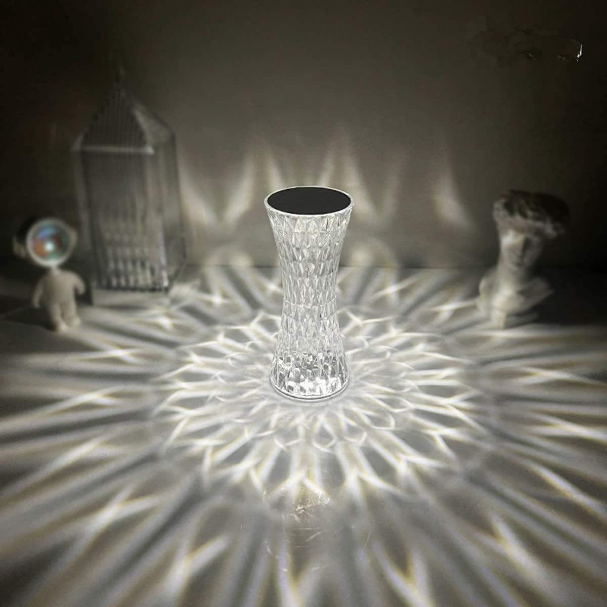 LINLIN Crystal Bedside Table Lamp, Crystal Rose Diamond Table Lamp ...