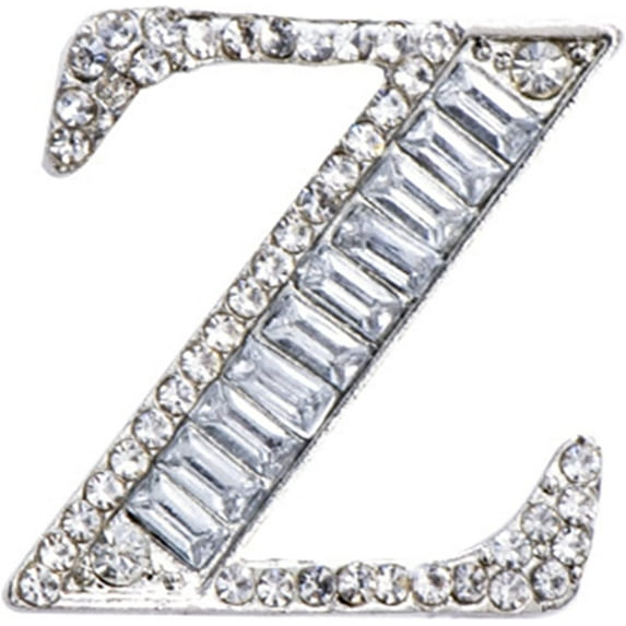 LINLIN Crystal Letter Brooches, 26 Letters Pins Brooches Silver Plated Metal Broaches Pins Clear Crystal Initial Breast pin for Women