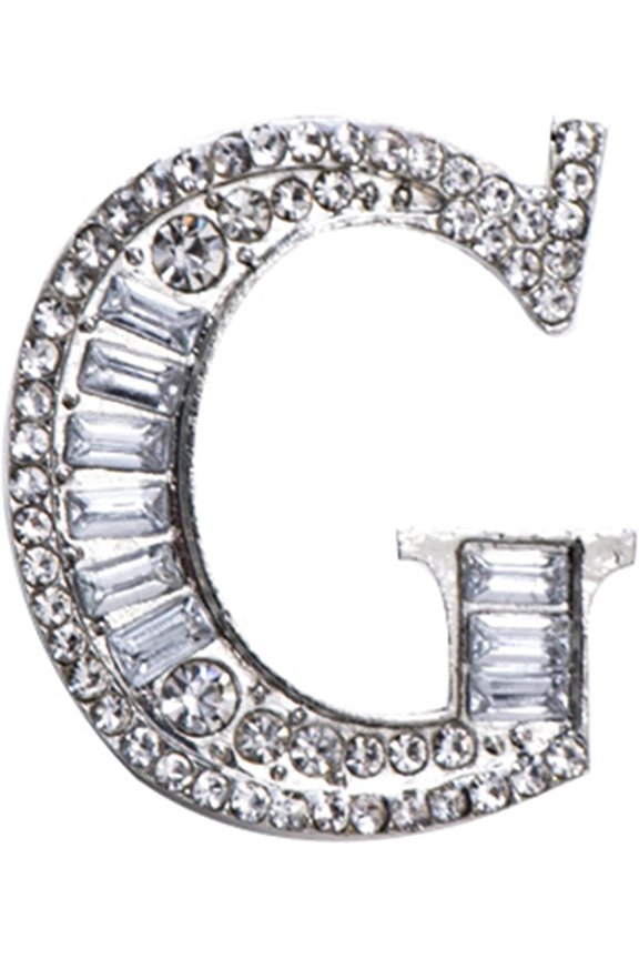 Crystal Letter Brooches, 26 Letters Pins Brooches Silver Plated Metal Broaches Pins Clear Crystal Initial Breast pin for Women