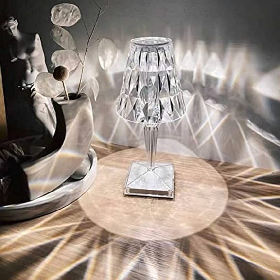 LINLIN Crystal Table Light Modern Decorative Nightstand Lamp Dimmable Table Lamp Touch Night Light