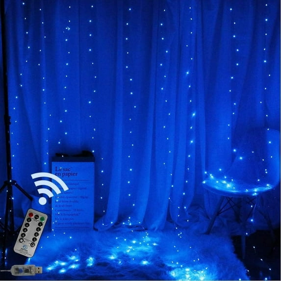 LINLIN Curtain String Lights, 3m*1m 100LED LED Curtain Lights Window Curtain Fairy Twinkle Lights USB with Remote Window Fairy String Lights