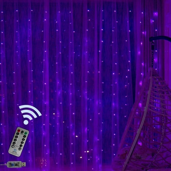 LINLIN Curtain String Lights, 3m*1m 100LED LED Curtain Lights Window Curtain Fairy Twinkle Lights USB with Remote Window Fairy String Lights