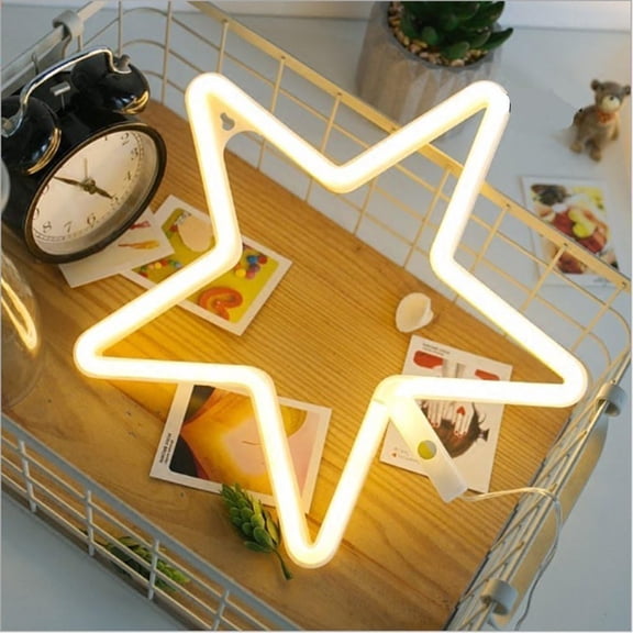LINLIN Decorative Neon Sign,Neon Night Light Plastic Warm White Lights with Battery Operated LED Lights